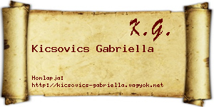 Kicsovics Gabriella névjegykártya